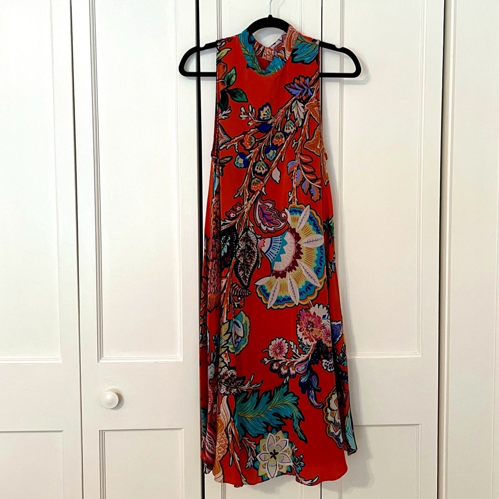 Maeve Orange Paisley high neck dress size Medium